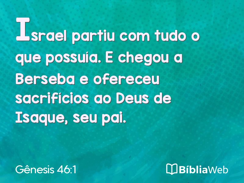 Gênesis 46:1 em imagem para compartilhar