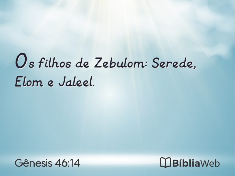 Gênesis 46:14 em imagem para compartilhar