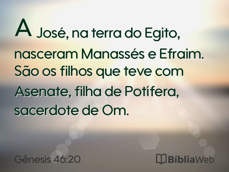 Gênesis 46:20 em imagem para compartilhar
