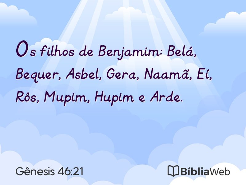 Gênesis 46:21 em imagem para compartilhar