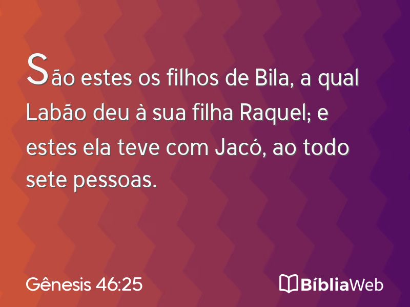 Gênesis 46:25 em imagem para compartilhar