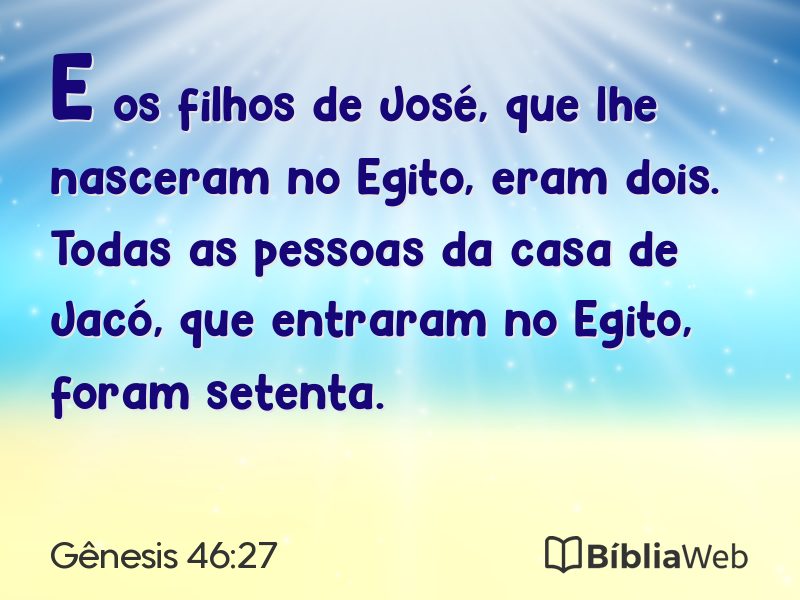Gênesis 46:27 em imagem para compartilhar