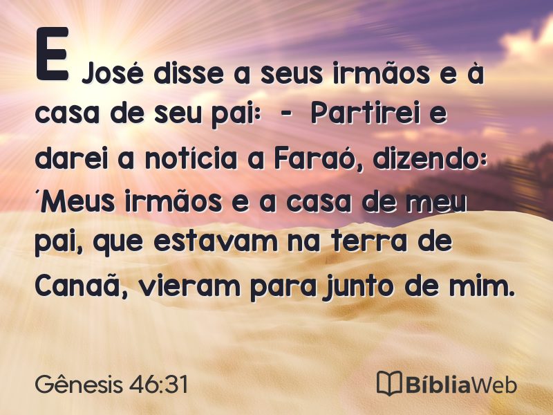 Gênesis 46:31 em imagem para compartilhar