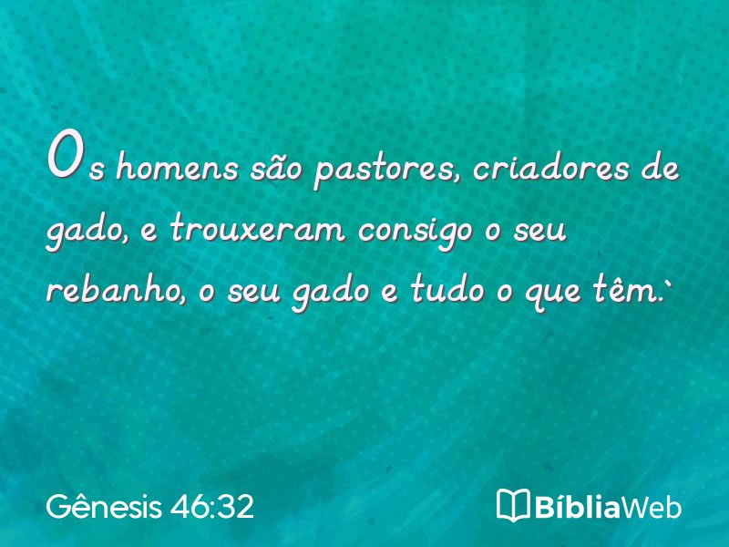 Gênesis 46:32 em imagem para compartilhar
