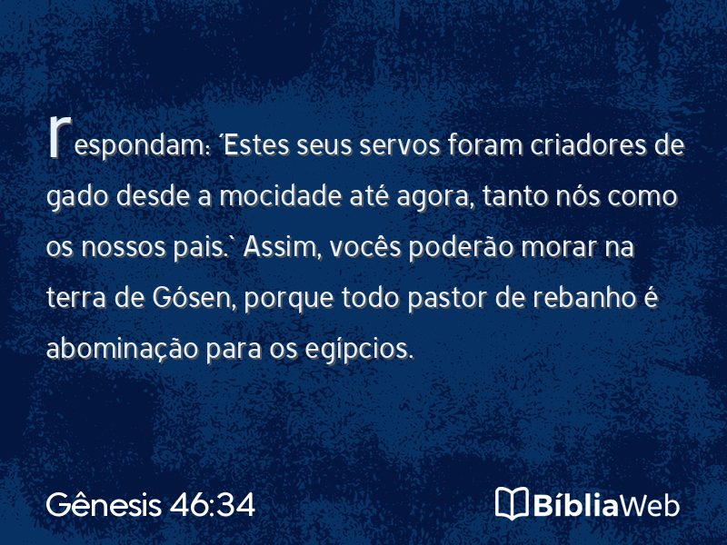 Gênesis 46:34 em imagem para compartilhar