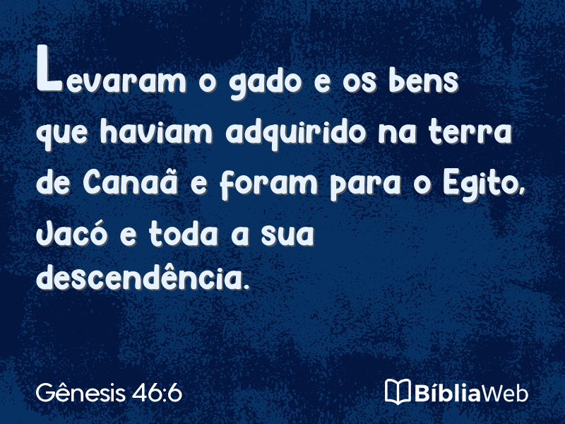 Gênesis 46:6 em imagem para compartilhar