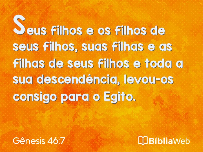 Gênesis 46:7 em imagem para compartilhar