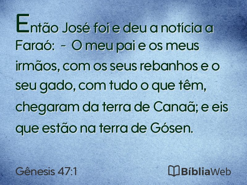 Gênesis 47:1 em imagem para compartilhar