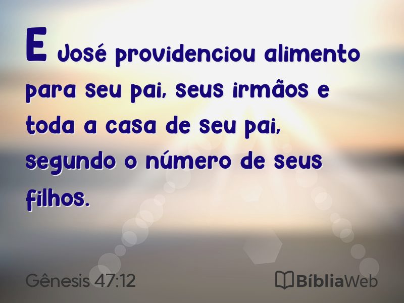 Gênesis 47:12 em imagem para compartilhar