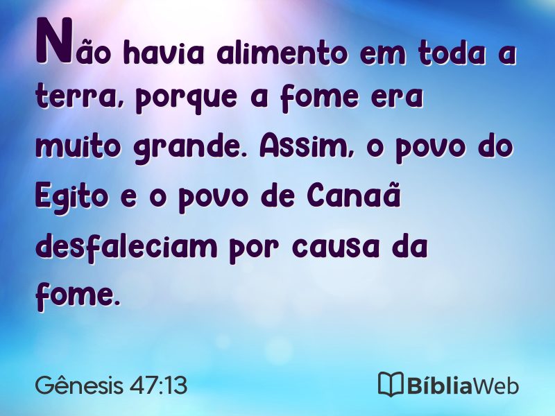 Gênesis 47:13 em imagem para compartilhar