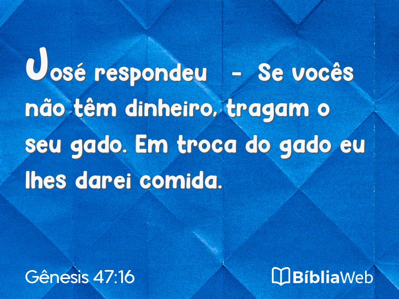Gênesis 47:16 em imagem para compartilhar
