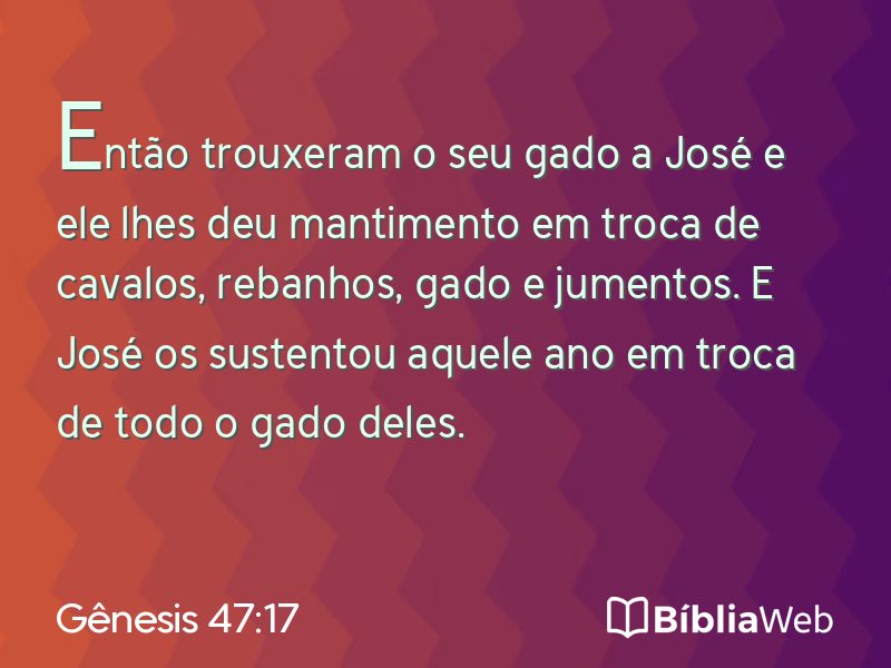 Gênesis 47:17 em imagem para compartilhar