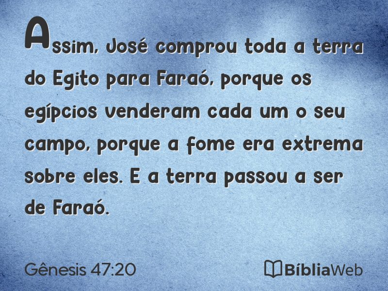 Gênesis 47:20 em imagem para compartilhar