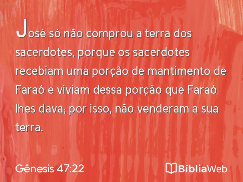 Gênesis 47:22 em imagem para compartilhar