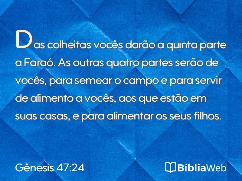 Gênesis 47:24 em imagem para compartilhar