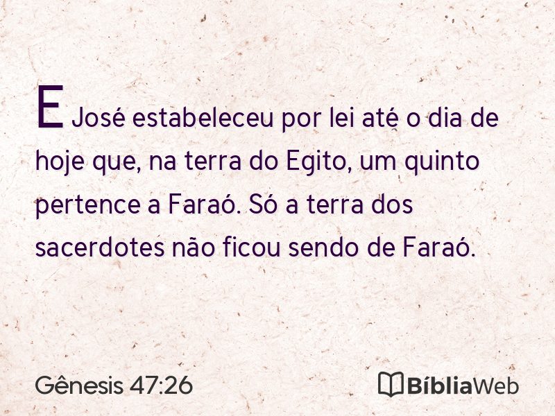 Gênesis 47:26 em imagem para compartilhar