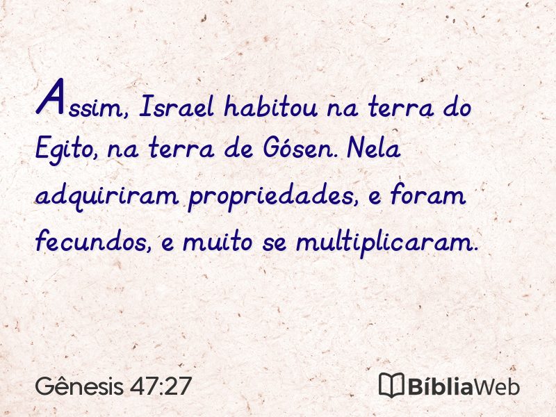 Gênesis 47:27 em imagem para compartilhar