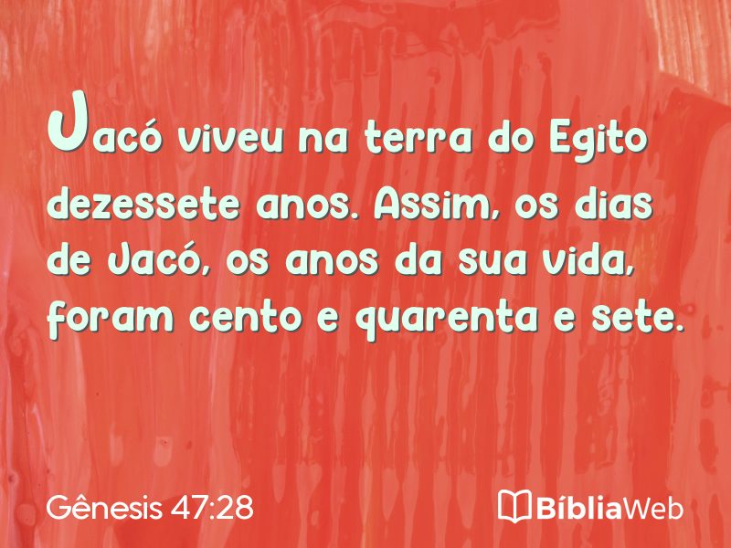 Gênesis 47:28 em imagem para compartilhar