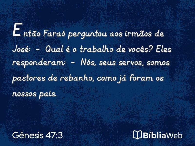 Gênesis 47:3 em imagem para compartilhar