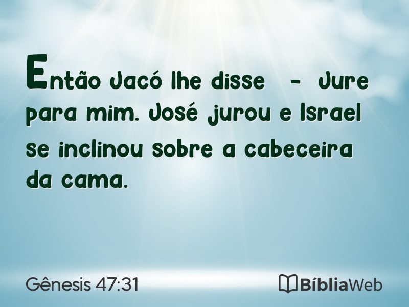 Gênesis 47:31 em imagem para compartilhar