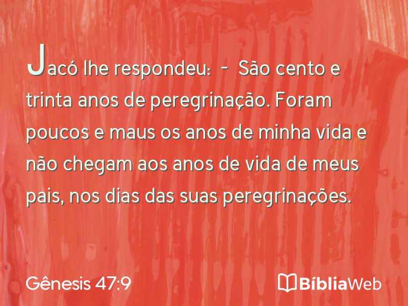 Gênesis 47:9 em imagem para compartilhar