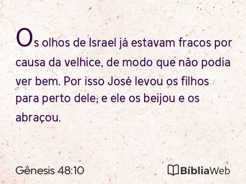 Gênesis 48:10 em imagem para compartilhar