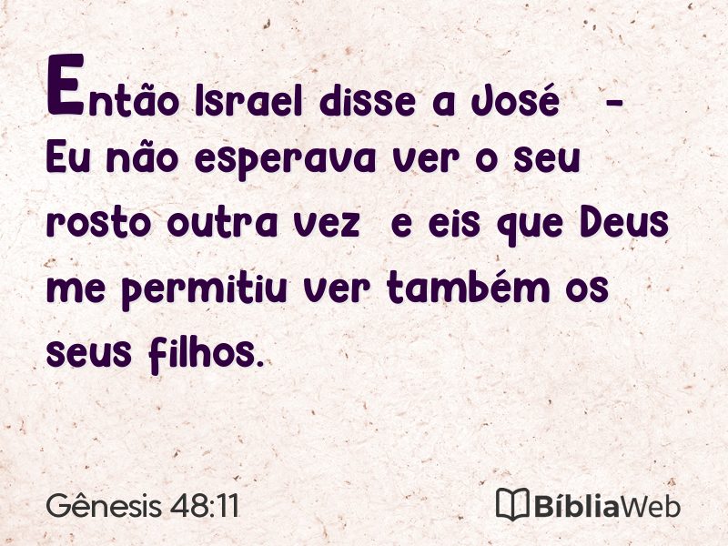 Gênesis 48:11 em imagem para compartilhar