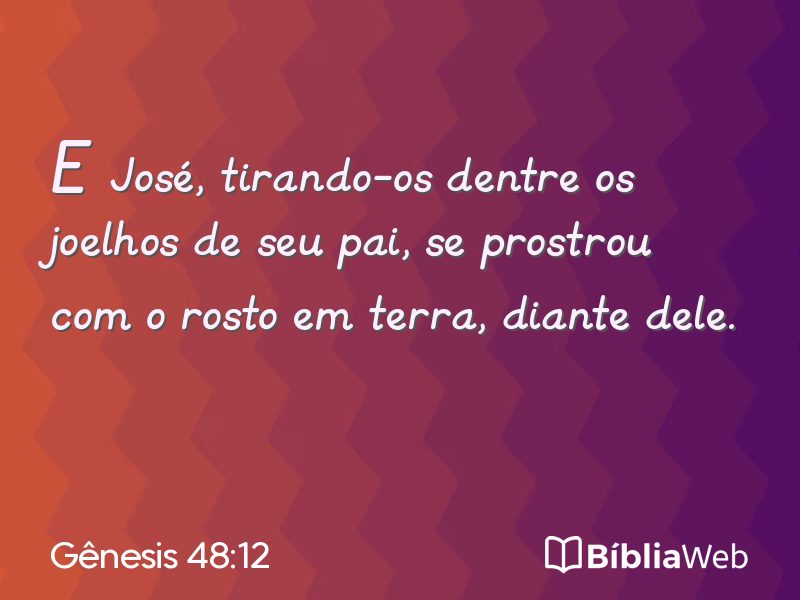 Gênesis 48:12 em imagem para compartilhar
