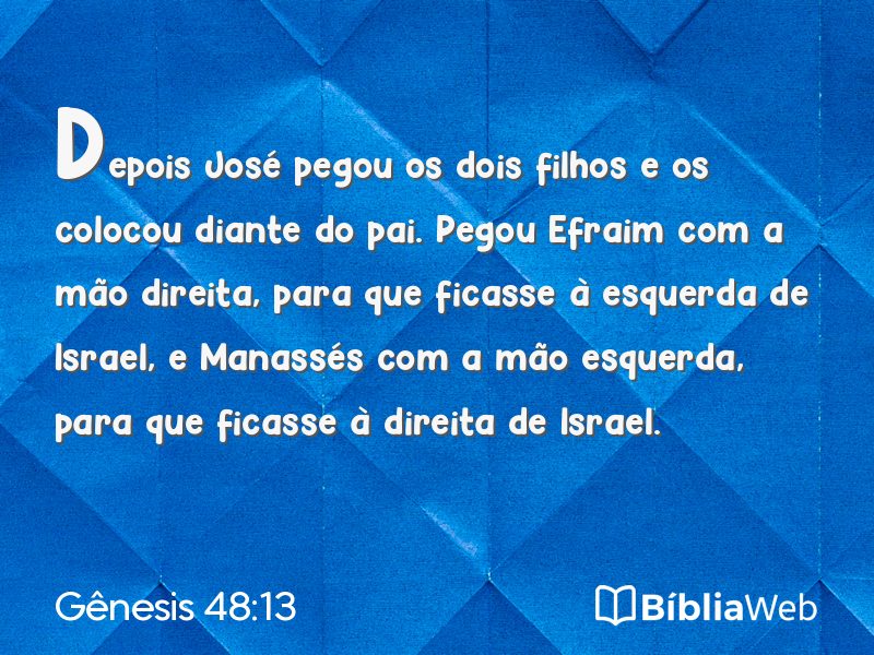 Gênesis 48:13 em imagem para compartilhar