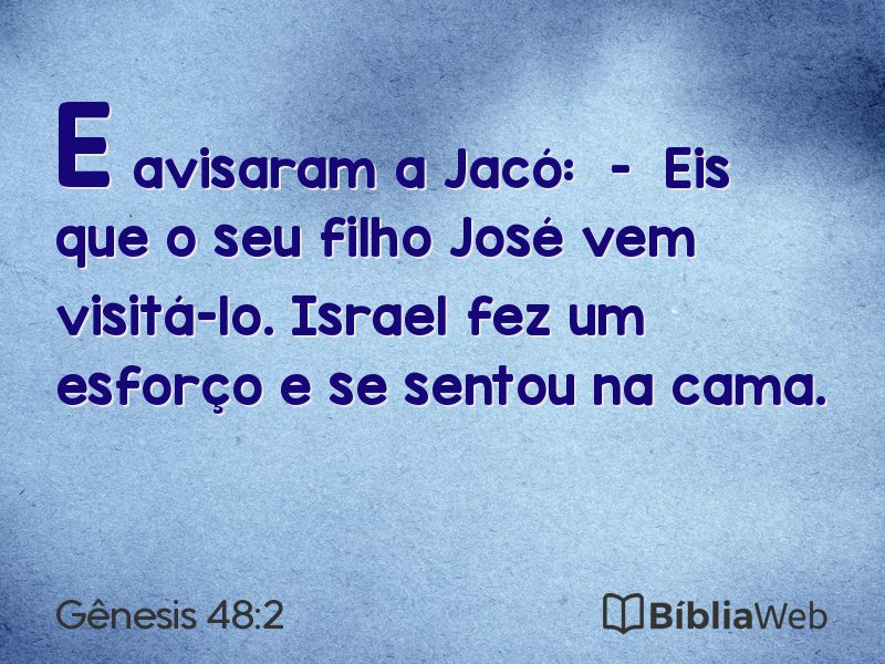 Gênesis 48:2 em imagem para compartilhar
