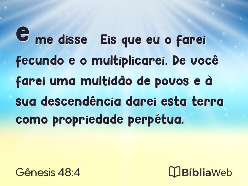 Gênesis 48:4 em imagem para compartilhar