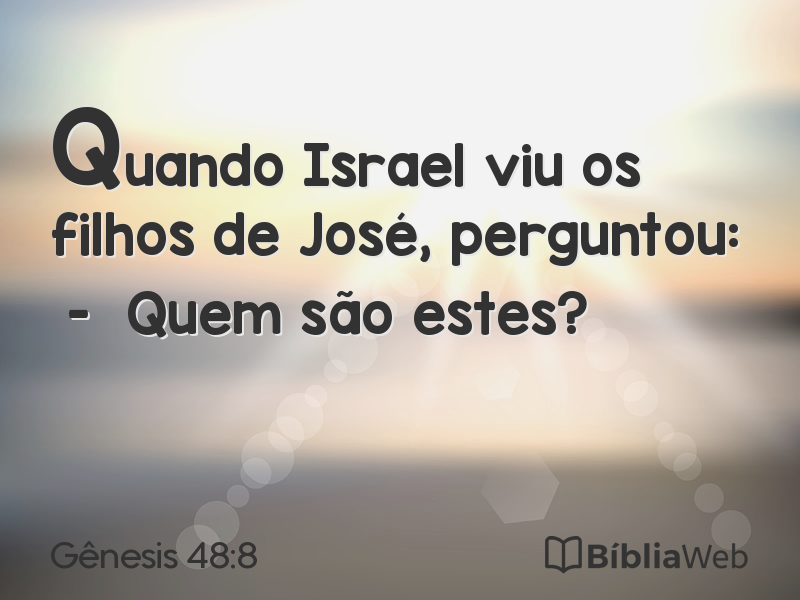 Gênesis 48:8 em imagem para compartilhar