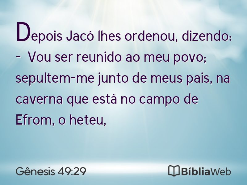 Gênesis 49:29 em imagem para compartilhar