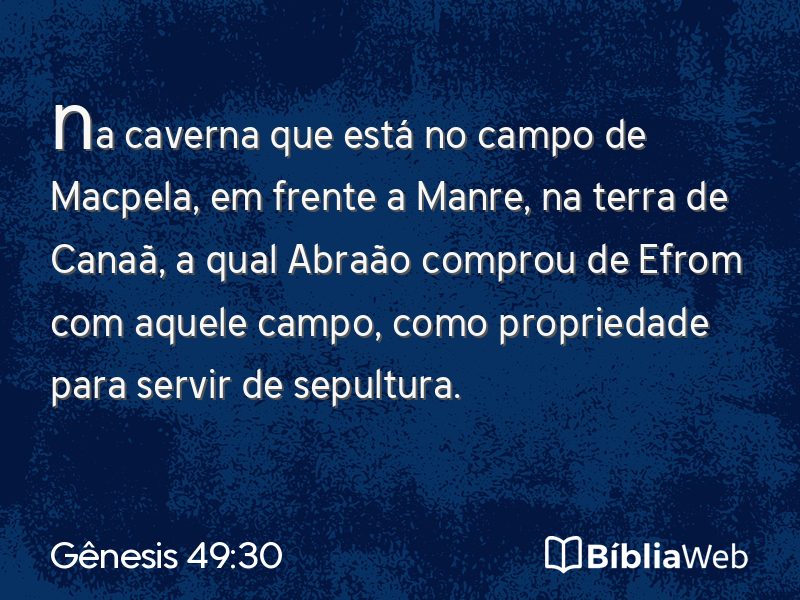 Gênesis 49:30 em imagem para compartilhar