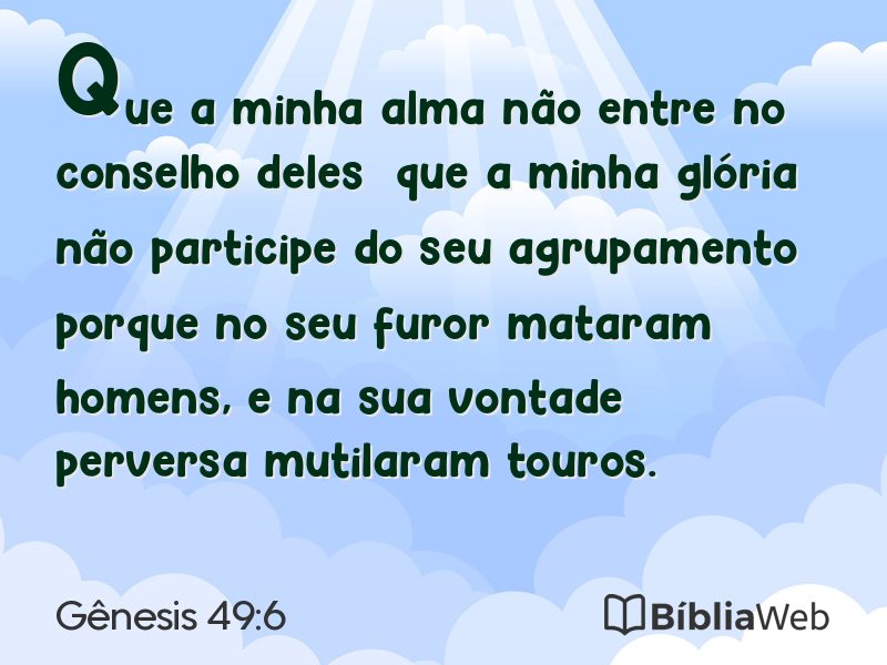 Gênesis 49:6 em imagem para compartilhar