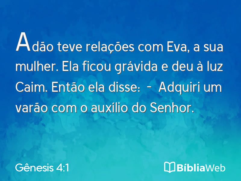 Gênesis 4:1 em imagem para compartilhar