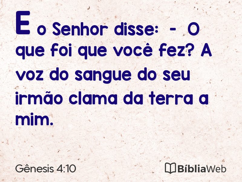 Gênesis 4:10 em imagem para compartilhar