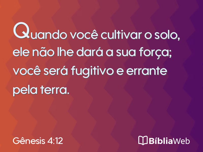 Gênesis 4:12 em imagem para compartilhar