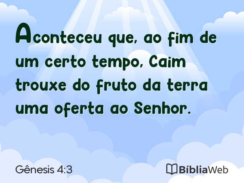 Gênesis 4:3 em imagem para compartilhar