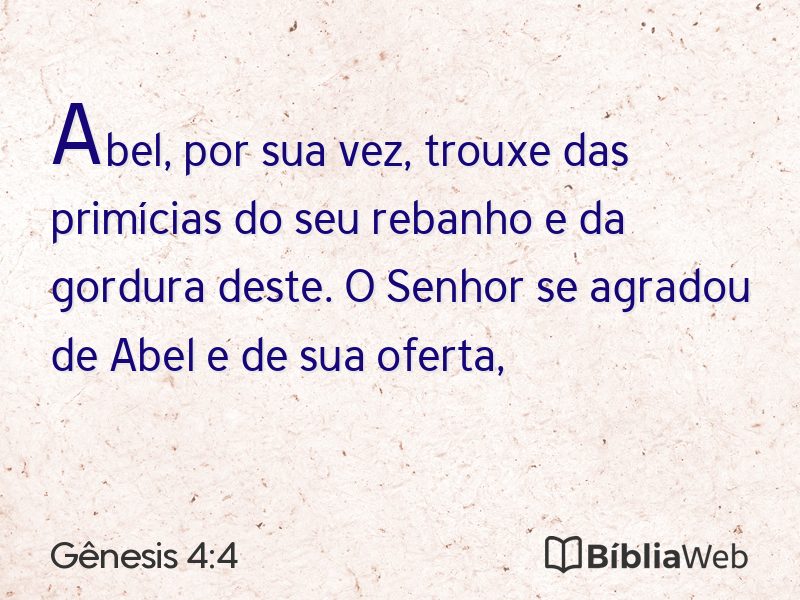 Gênesis 4:4 em imagem para compartilhar