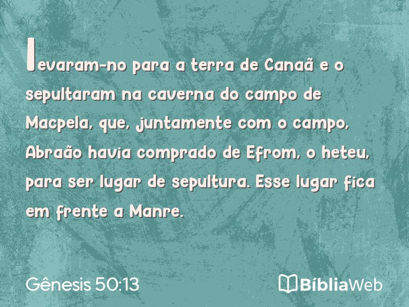 Gênesis 50:13 em imagem para compartilhar