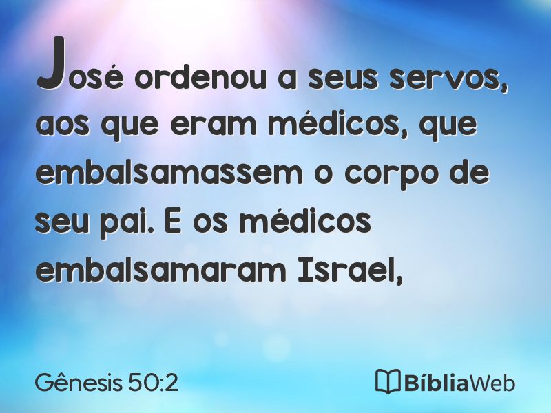 Gênesis 50:2 em imagem para compartilhar