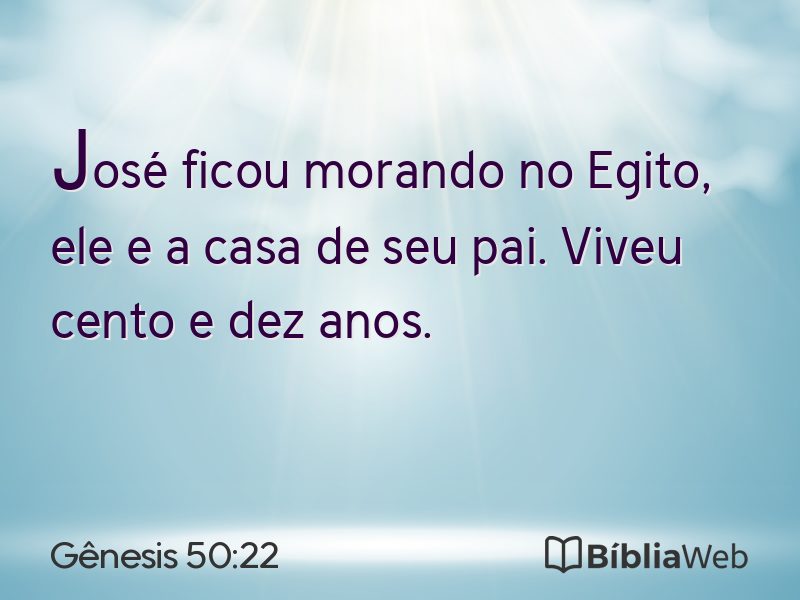 Gênesis 50:22 em imagem para compartilhar