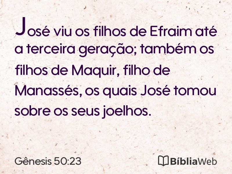 Gênesis 50:23 em imagem para compartilhar