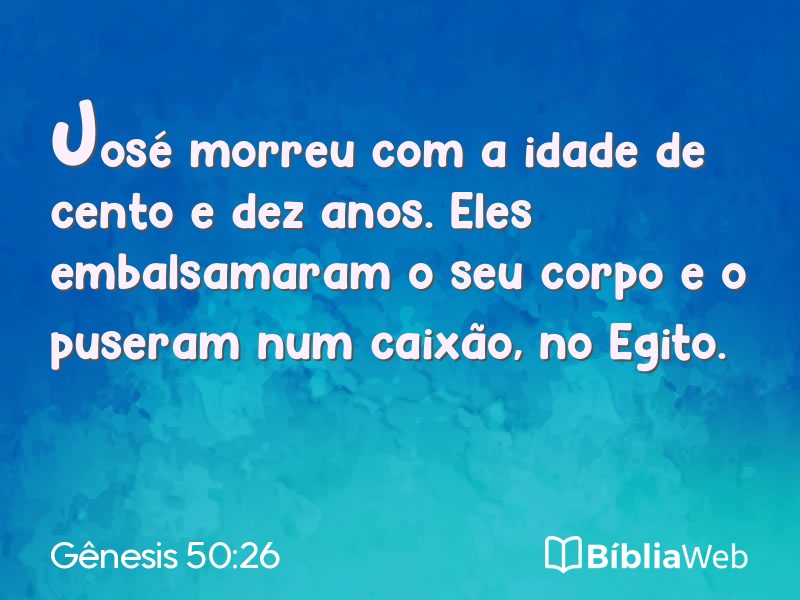 Gênesis 50:26 em imagem para compartilhar
