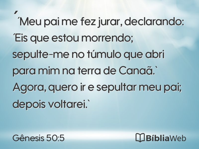 Gênesis 50:5 em imagem para compartilhar
