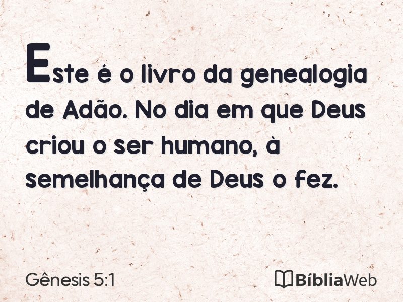 Gênesis 5:1 em imagem para compartilhar