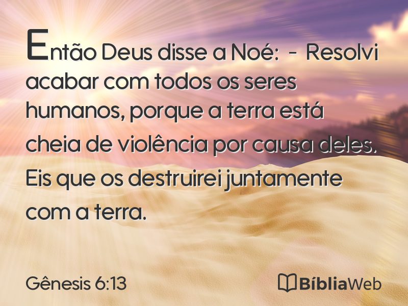 Gênesis 6:13 em imagem para compartilhar