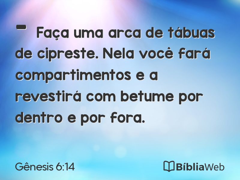 Gênesis 6:14 em imagem para compartilhar