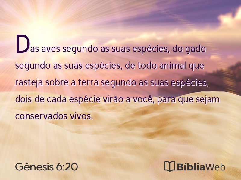 Gênesis 6:20 em imagem para compartilhar